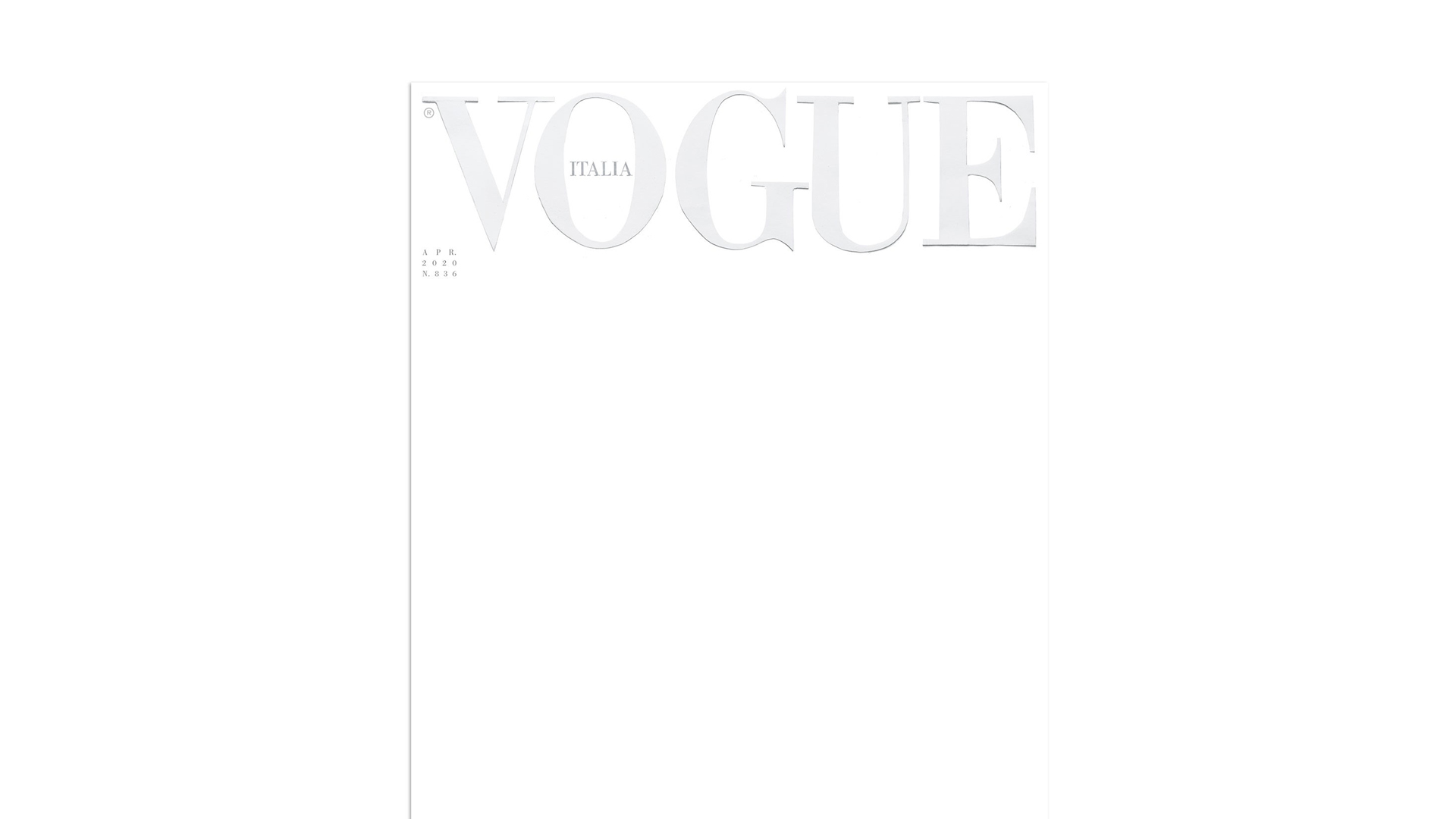 Copertina bianca Vogue Italia: è ora di riaccendere l’immaginazione